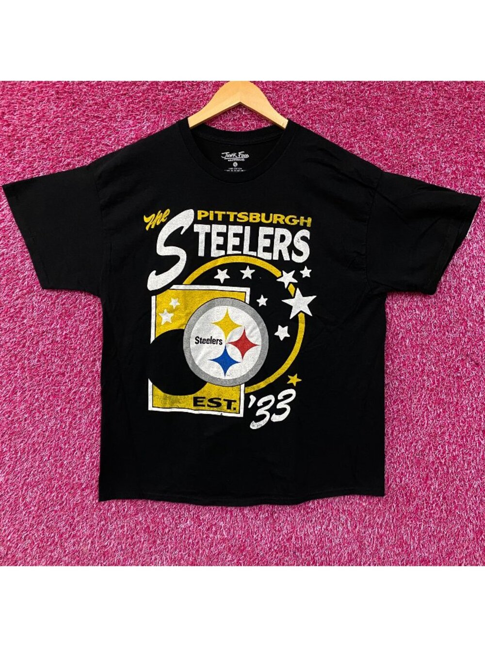 Junk Food Clothing Pittsburgh Steelers Star Power Graphic T-Shirt Large